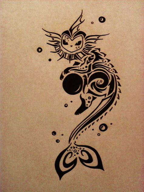 Tribal Vaporeon Tattoo Vaporeon Tattoo, Pokemon Tattoos, Tattoo Thoughts, Sharpie Doodles, Miami Ink, Pokemon Tattoo, Awesome Tattoos, Skin Art, Get A Tattoo