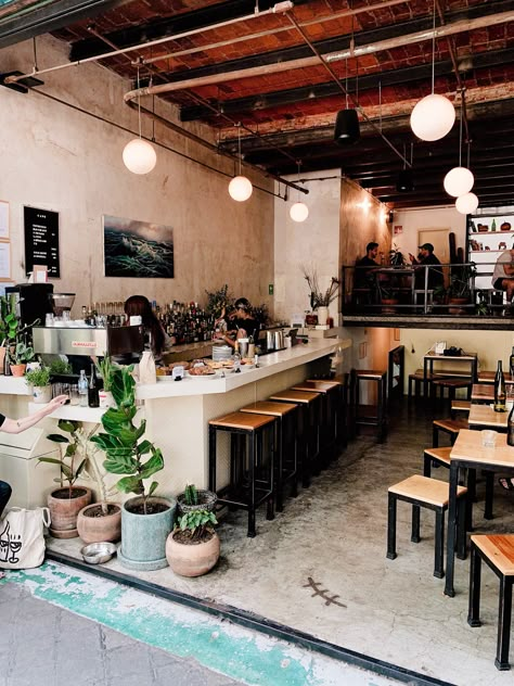 Mexico City Guide — This Is The Place I Was Telling You About Cafe Concept, Small Cafe, Coffee Places, Coffee Shops Interior, Cafe House, Coffee Shop Design, Cafe Interior Design, Cafe Shop, Coffee Design