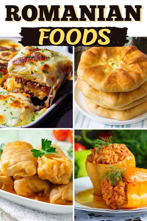 These traditional Romanian foods are full of veggies, herbs, and spices. Get a taste of Romania and enjoy delicacies like cabbage rolls, cheese pie, and meatball soup. Romanian Recipes Traditional, Romanian Meatball Soup, Romani Food Recipes, Romanian Dinner Recipes, Romani Recipes, Roman Food Recipes, Romanian Recipes In English, Slavic Food Recipes, Romani Food