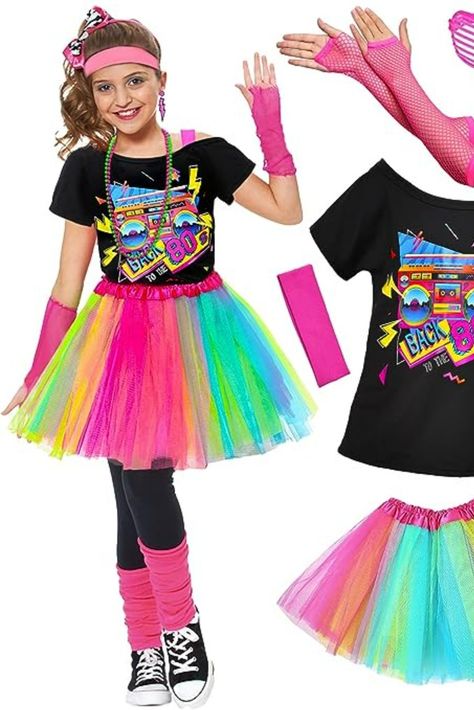 14Pcs Kids 80s Costume Accessories Set Halloween Party Fancy Outfits Cosplay 1980s Theme Retro Hop Hip Party for Girls 80’s Fashion Kids, 1980s Party Outfits Women, 80s Fashion Kids Girls Outfit, Retro Kids Outfit, 80s Outfits For Kids, 80s Girls Outfits, 80s Costumes For Kids, Girls 80s Outfits Kids, 80s Costume Kids