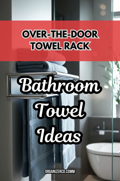 An over-the-door towel rack is a smart way to add storage in small bathrooms. You can hang it on the back of your bathroom door or inside a linen closet. These racks are easy to install and don’t need any tools. Hanging Towels In Small Bathroom, Towel Organization Ideas, Bathroom Towel Organization, Towel Rack Above Toilet, Towel Hanging Ideas Bathroom, Towel Organization Bathroom, Rack For Bathroom, Towel Organization, Add Storage