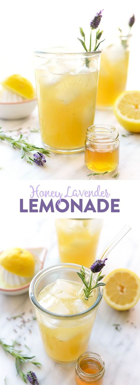 Made with lavender-infused honey simple syrup, this lemonade is perfectly refreshing and made with no refined sugars! Flavoured Lemonade, Lemonade Beyonce, Fruity Cocktail Recipes, Mango Margarita Recipe, Honey Lemonade, Cocktail Fruit, Mango Lemonade, Honey Simple Syrup, Margarita On The Rocks