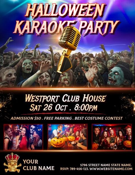 Cool Halloween Karaoke Flyer - Zombies background Halloween Karaoke, Zombie Background, Linkedin Background Image, Linkedin Background, Kindle Book Cover, Karaoke Party, Halloween Flyer, Invitation Flyer, Campaign Posters