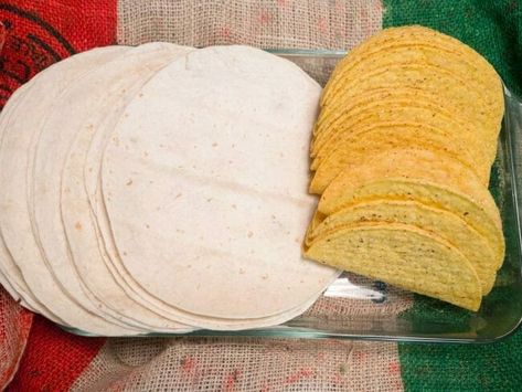 Homemade Taco Shells, Frozen Enchiladas, Crunchy Taco Shells, Soft Taco Shells, Pyrex Containers, Shell Display, Tortilla Shells, Taco Shells, Gluten Free Tortillas