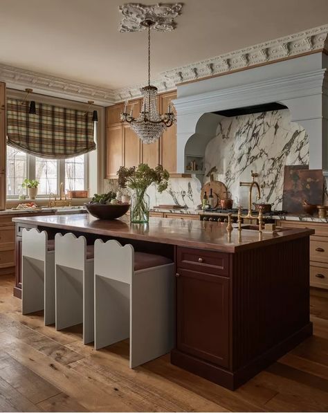 Copper Countertop, House Of Hackney Wallpaper, Beata Heuman, Toronto Home, Toronto Houses, Oval Room Blue, Two Tone Cabinets, Wallpaper Ceiling, Victorian Cottage