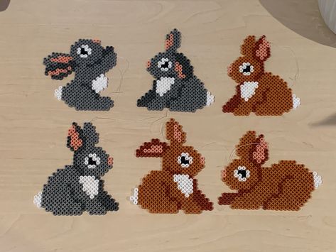 Hama Beads Rabbit, Hama Beads Bunny, Perler Beads Bunny, Perler Bead Easter Patterns, Hama Beads Patterns Easter, Hama Beads Patterns Animals, Easter Perler Beads, Bunny Perler Beads, Hama Beads Easter