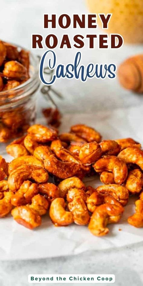 Satisfy your snack cravings with these homemade honey-roasted cashews – a delightful treat that strikes the perfect balance between sweet and salty. Enjoy the irresistibly crunchy and crispy texture that makes these cashews a go-to snack for any occasion. Everyone will love these! Make them today. Honey Roasted Cashews Recipe, Honey Roasted Cashews, Homemade Snack Recipes, Homemade Snacks Recipes, Cashew Recipes, Christmas Recipe Ideas, Cauliflower Casserole Recipes, Baked Goat Cheese, Healthy Meals And Snacks