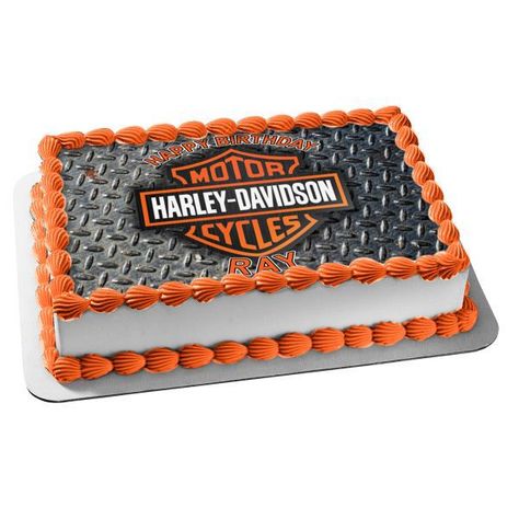 Harley Davidson Party Theme, Birthday Cake Kids Boys, Harley Davidson Cake, Motorcycle Cake, Cycle Logo, Motor Cycles, Birthday Places, Superbowl Snacks, Motor Cycle