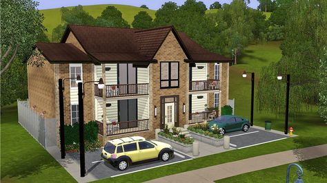 Mod The Sims - Starter Four-Plex Apartment Building Ts4 Apartment, Sims 3 Apartment, Sims 2 House, Building Apartment, Thesis Ideas, Office Idea, 2 House, The Sims 3, Color Spectrum