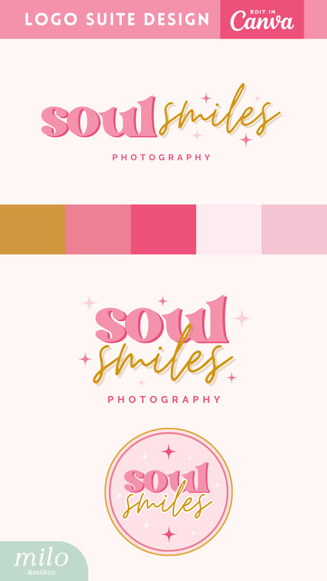 Balloon Company Logo, Girly Logo Design Ideas, Small Business Logo Ideas, Unique Logo Ideas, Girly Logo Design, Minimal Logo Branding, Girly Logo, Trendy Logo Design, Etsy Shop Branding