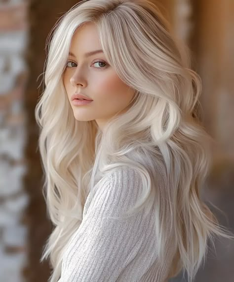 51 Platinum Blonde Hair Color Ideas for a Fresh New Look - Page 12 of 17 - The Fusion Feed Hair Color Platinum, Platinum Blonde Hair Color Ideas, Blonde Long Hair, Blonde Shades, Platinum Blonde Hair Color, Blonde Hair Color Ideas, Natural Gray Hair, Icy Blonde, Platinum Hair