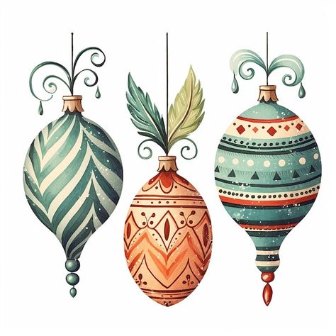 Set of 3 christmas ball ornaments collection watercolor illustration isolated on white background Christmas Bauble Ideas, Christmas Ornaments Illustration, Christmas Ornament Watercolor, Watercolor Christmas Ornaments, Glasses Ideas, Christmas Stock Photos, Ball Drawing, White Christmas Ornaments, Ornament Drawing