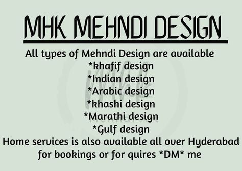 For booking comment or visit on my Instagram account and DM me Only in Hyderabad Follow for more ✌️ Khafif Designs, Names For Instagram, Name For Instagram, Arabic Design, Mehndi Artist, Islamic Love Quotes, Indian Design, Mehndi Designs, Hyderabad