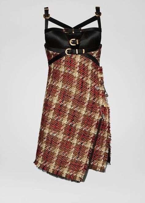 December Fashion, Dress Png, Versace Dress, Versace Home, Runway Dresses, Tweed Skirt, Tweed Dress, Print Dresses, Looks Chic