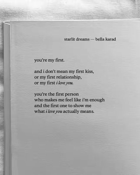 Sourav Thakyal | *You’re my first.* And I don’t mean my first kiss, or my first relationship, or my first “I love you.” You’re the first person who... | Instagram You Are My First Love Quotes, First I Love You Quotes, Crush Meaning, Kiss Meaning, I Get Money, First Love Quotes, First Relationship, I Love You Quotes, Love Yourself Quotes