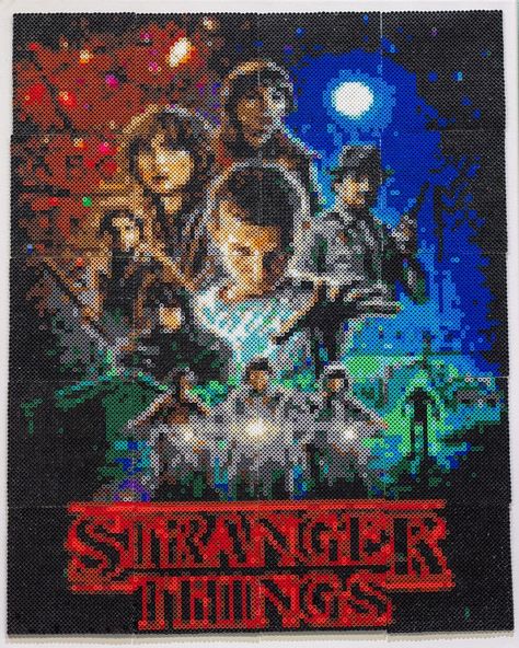 Stranger Thinks - TV poster perler bead art by iamtorsoul Hama Beads Stranger Things, Stranger Things Perler Beads, Movie Perler Beads, Tv Poster, Pixel Beads, Melty Bead Patterns, 3d Perler Bead, Hama Beads Design, Perler Bead Templates