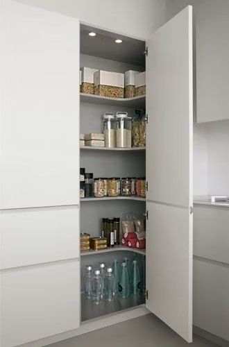 Corner Pantry Cabinet, Corner Pantry, Kitchen Pantry Design, Kitchen Interior Design Decor, Kitchen Interior Design Modern, Kitchen Corner, Modern Kitchen Cabinets, Kitchen Room Design, Pantry Design