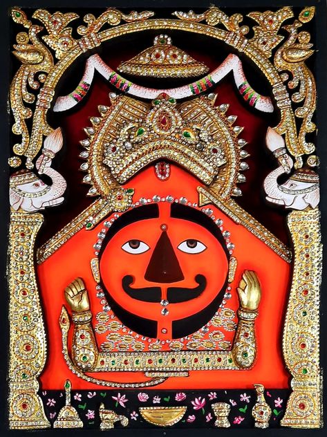 Salasar Balaji Image, Salasar Balaji Hd Wallpaper, Balaji Painting, Salasar Balaji, Balaji Temple, Self Creation, Shree Hanuman, Wooden Box Packaging, Emboss Painting