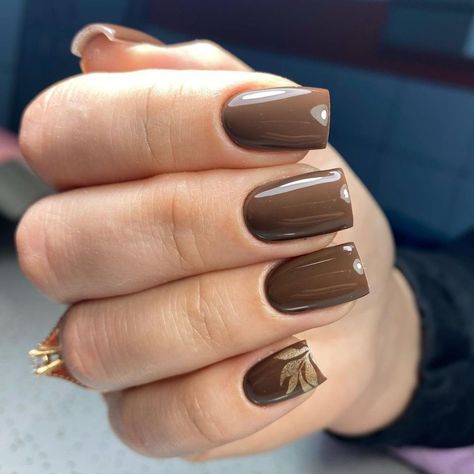 Autumn Nails 2024 Square, Autumn Manicure 2024, Square Autumn Nails 2024, Autumn Nails 2024 Brown, Brown Manicure, Brown Nails Fall 2024, Stylish Manicure, Fall Leaves Design, Ombre French Nails