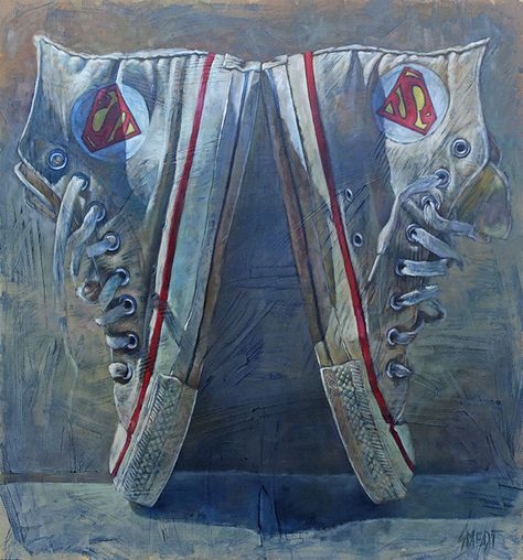 Gordon Smedt Art. Large scale contemporary realism paintings. Sneaker Art Paintings, Gordon Smedt, Shoe Illustration, Art Topics, Realism Paintings, Alevel Art, Photo Realism, California Bay Area, Contemporary Realism