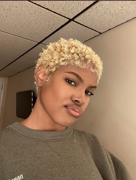 Diamond White Short Hair, Short Blonde Hair On Black Women, Pink Twa, Dyed Twa, Baddie Haircuts, Short Dyed Hair Black Women, Buzz Cut Black Women, Bald Black Women, Big Chop Inspiration