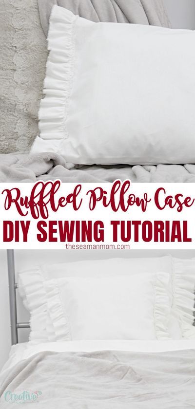 Love the look of those farmhouse style pillows? Making your own ruffled pillow case is so easy peasy, you’ll want to make tons of these shabby chic pillows! #easypeasycreativeideas #sewing #sewingtutorials #sewingprojects #sewingforhome #sewingforbeginners #beginnersewing #easysewingprojects Pillow Case Sewing, Shabby Chic Pillow Cases, Ruffle Pillow Case, Farmhouse Pillow Covers, Pillow Cases Tutorials, Pillow Cases Diy, Sewing Creations, Diy Sewing Tutorials, Shabby Chic Pillows