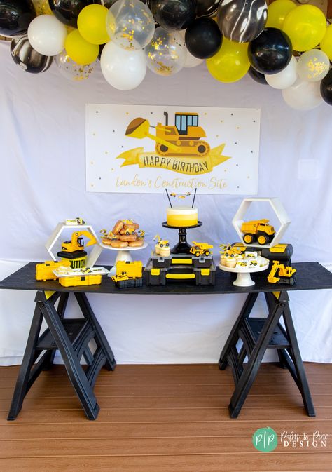 A Construction Theme Boys Birthday Party | Construction Birthday Rubble Themed Birthday Party, Construction Birthday Party Brunch, Rubble Birthday Party, 3 Year Birthday Construction, 2nd Birthday Digger Theme, 2nd Bday Construction, 2nd Birthday Boy Themes Construction Target, I’m Digging Being 2 Birthday, Construction Party Decorations