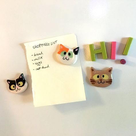 10 Creative Clay Magnet Ideas You Need to Try Today Cat Magnets, Clay Cat, Clay Magnets, Diy Air Dry Clay, Air Dry Clay Projects, Magnet Crafts, How To Make Clay, Art Decor Diy, Clay Ornaments