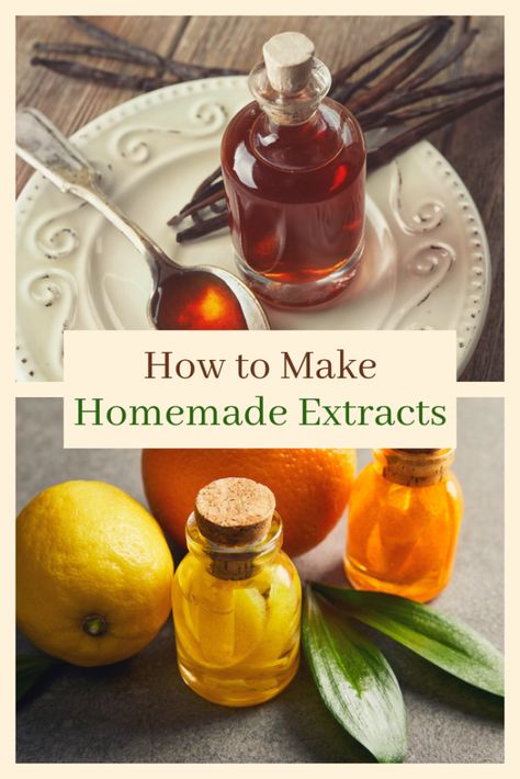 How to Make Homemade Extracts How To Make Butter Extract, Homemade Butter Extract, Caramel Extract Recipes, Butter Extract Recipes, Mint Extract Recipe, Making Extracts, Extracts Homemade, Flavored Extracts, Easy Diy Pantry