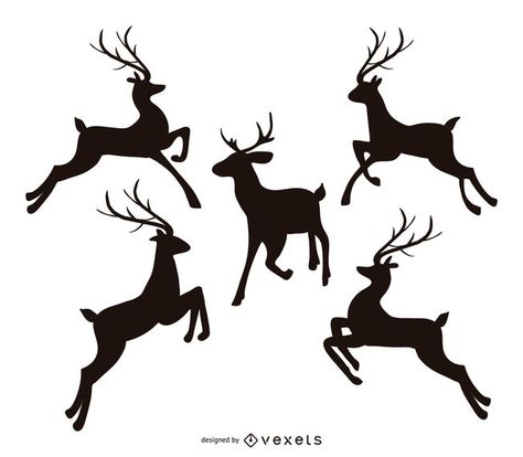 Jumping reindeer silhouette set #AD , #spon, #sponsored, #reindeer, #silhouette, #set, #Jumping Deer Vector, Reindeer Silhouette, Deer Illustration, Pumpkin Vector, Reindeer And Sleigh, Deer Silhouette, Deer Art, Dog Vector, Vintage Deer