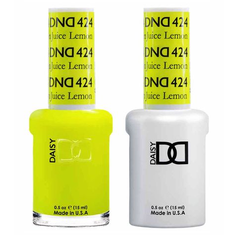 DND Daisy Gel Duo - Lemon Juice #424-Gel Nail Polish + Lacquer-Universal Nail Supplies Dnd Gel Nail Polish, Pedi Ideas, Luminous Nails, Gel Colors, Dnd Gel Polish, Soak Off Gel Nails, Gel Nail Colors, Gel Nail Polish Set, Nail Supplies