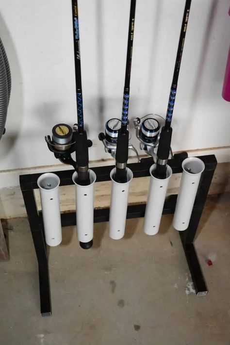 PVC Pipe DIY Fishing Rod Holder Fishing Pole Holder Diy, Pvc Rod Holder, Pvc Fishing Rod Holder, Diy Fishing Pole, Diy Fishing Rod Holder, Fishing Rod Carrier, Diy Fishing Rod, Diy Bank, Fishing Pole Holder