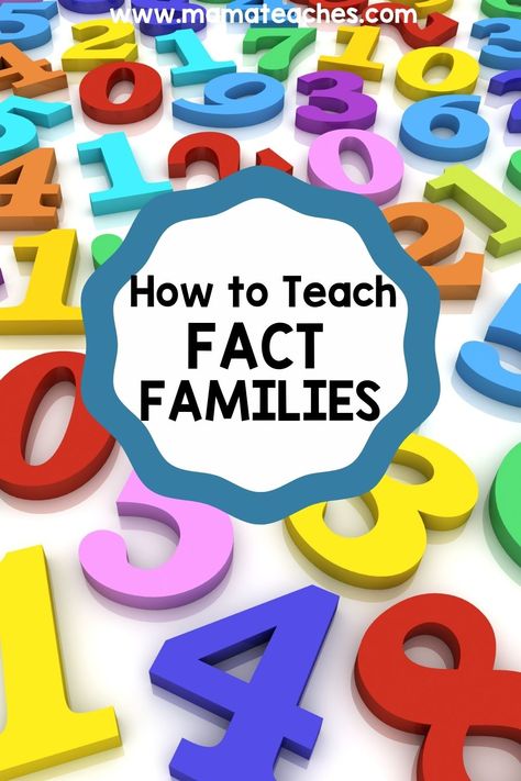 How to Teach Fact Families - Mama Teaches How To Teach Fact Families, Teaching Fact Families, Fact Family Anchor Chart, Fact Families First Grade, Fact Family Activities, Fact Family Games, Teaching Math Facts, Fact Families Activities, Fact Families Multiplication