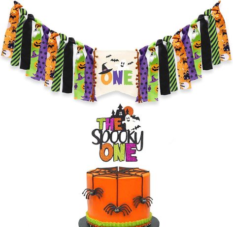 PRICES MAY VARY. Felt Witch Baby Highchair Banner Decoration-- Witch pics printed and Halloween orange purple green colors highchair banner, it is suitable for baby highchair decoration, and also it can serve as the Halloween baby birthday party banner hanging decors. Moreover, it will be an essential part of your sweetheart's 1st birthday party combined with the Halloween-themed. The Spooky One Haunted House and Ghost Cake Topper-- Paper haunted house, ghost, and bat are on the spooky one cake Halloween Theme First Birthday, First Birthday Highchair Banner, First Birthday Highchair, Halloween First Birthday, Halloween 1st Birthdays, Halloween Themed Birthday Party, Ghost Cake, Spooky One, Green Halloween