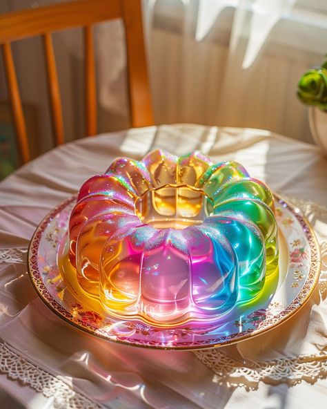 𝙅𝙀𝙇𝙇𝙊 𝘾𝘼𝙆𝙀 🍰 #Jello #JelloCake #SundayFunday #IridescentAIArt #IridescentArt #Iridescent #Glitter #Rainbow #Cake #haveaniceday #SundayFunday Jello Photography, Gummy Bear Cake, Gummy Bear Cakes, Aurora Cake, Jello Art, Rainbow Jello, Popping Colors, Gummi Bears, Jello Cake