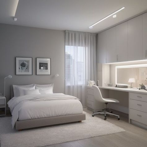 Idée de rénovation pour une chambre d'ado contemporaine. Un design d'intérieur moderne pour raviver votre espace ! #renovation #designinterieur 💡🏠 (chambre) Visual Board, Dream House, Bedroom, Design