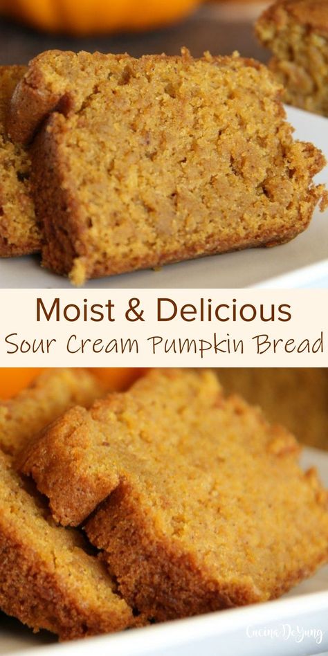 Sour Cream Bread, Best Pumpkin Bread Recipe, Moist Pumpkin Bread, Crop Top Shorts, Meatless Main Dishes, Pumpkin Recipes Dessert, Pumpkin Bread Recipe, Bread Recipes Sweet, Quick Bread Recipes