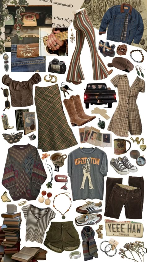 idk what to call this style tbh #earthy #outfitinspo #aesthetic #aestheticmoodboard #moodboard #adventurecore #adventure #style #styleinspo Cool Earthy Outfits, Earthy Back To School Outfits, Adventure Core Aesthetic Outfits, Earthy Style Clothes, Adventure Core Outfits, Venus Sagittarius, Adventurecore Outfit, Nature Aesthetic Outfit, Baggy Sweater Outfits