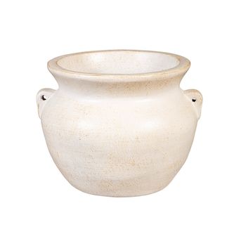 Style Selections Urn 21-in W x 15.25-in H White Clay Indoor/Outdoor Planter in the Pots & Planters department at Lowes.com Potting Flowers, Clay Planters, Indoor Outdoor Planter, Outdoor Planter, Window Boxes, Flowers Plants, Outdoor Planters, Small Trees, White Clay