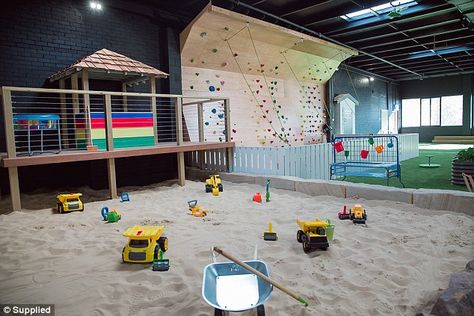 The most luxury daycare EVER | Daily Mail Online Luxury Daycare, Indoor Beach, Rock Climbing Wall, Early Learning Centre, Paisley Park, Childcare Center, Climbing Wall, Day Care, Learning Centers