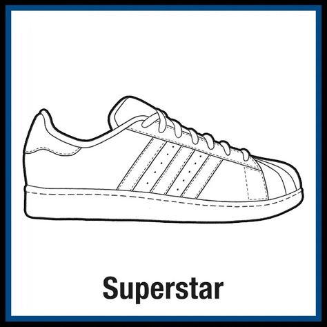 Adidas Superstar Drawing, Adidas Logo Drawing, Adidas Logo Mid-top Custom Sneakers For Streetwear, Adidas Drawing, Nike Shoes Coloring Pages, Adidas Superstar Customized, Sneakers Sketch, Shoe Template, Adidas Tennis