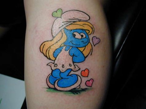 Bright Tattoos, Tattoo Convention, Sweet Tattoos, The Smurfs, Tattoo Videos, Badass Tattoos, Cartoon Tattoos, Dream Tattoos, Tattoos For Kids