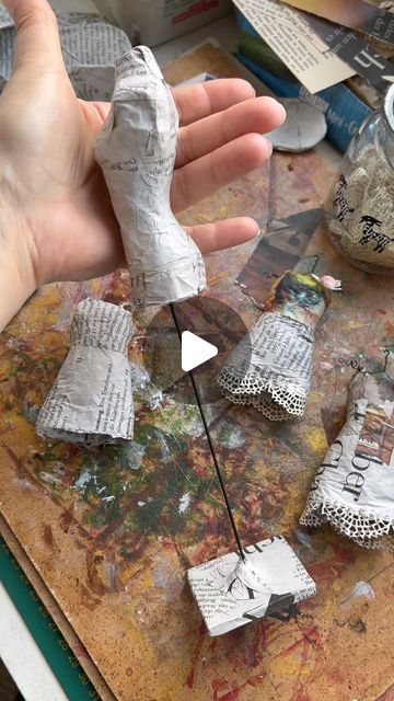 Heinz & Brummel on Instagram: "Startet a small Taylor’s bust and more tiny paper dresses today 🗞️  • • • #paperdress #paperfashion #paperlove #paperart #papiermache #vintagefashion #heinzundbrummel" Paper Mache Angels Diy, Paper Mache Dolls Tutorial, How To Make A Paper Doll, Papier Mache Art Ideas, Paper Dress Fashion, Paper Doll Making, Paper Dress Art, Art Mannequin, Paper Doll Craft