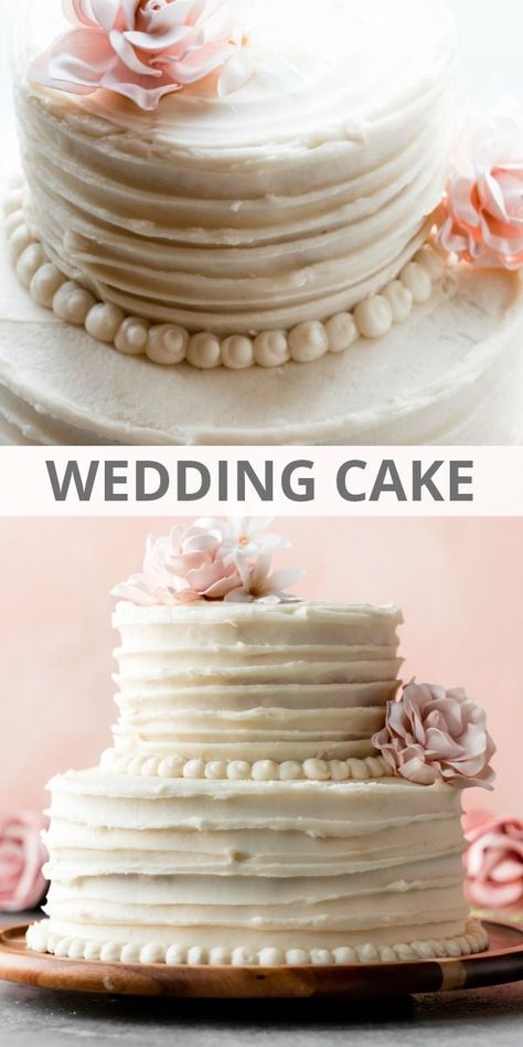 2 Tier Cake Recipe, 2 Wedding Cake Tier, Best Frosting For Wedding Cakes, Easy Wedding Cake Decorating Ideas, Easy 2 Tier Wedding Cake, Easy Wedding Cake Recipe, Easy Wedding Cake Decorating, Simple 2 Tier Cake, Diy Tiered Cake