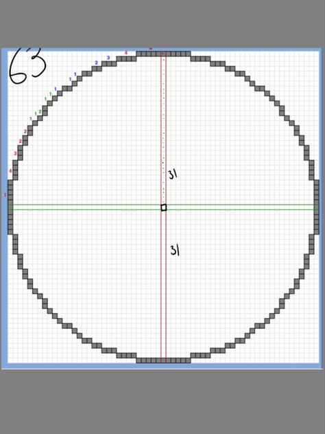 How To Build A Circle In Minecraft, Circle Template Minecraft, Minecraft Big Circle Guide, Minecraft Circle Guide, Minecraft Perfect Circle, Big Circle Minecraft, Perfect Circle Minecraft, Minecraft Circle Chart, Minecraft Circle