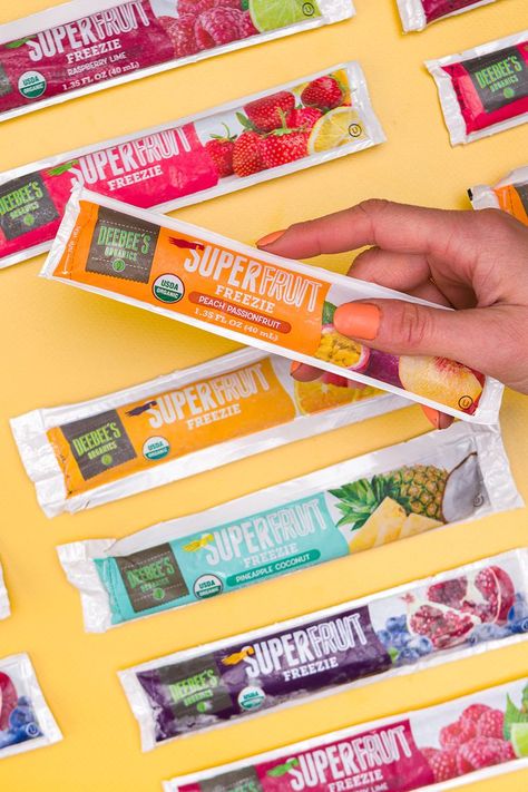 Enjoy summer vibes with our mom approved freezies, perfect for a freezer pop party. Freezer Pops, Pop Party, Brownie Ice Cream, Fruit Snack, Fruit Shop, Real Fruit, Organic Fruit, Enjoy Summer, Fruit Snacks