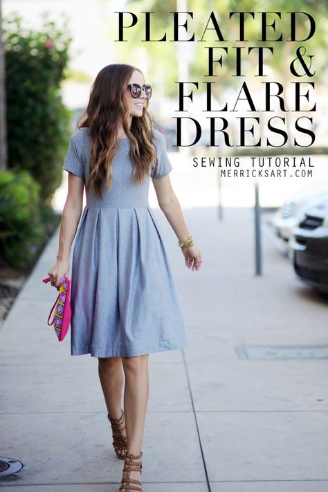 Merrick's Art // Style + Sewing for the Everyday GirlDIY FRIDAY: PLEATED FIT + FLARE DRESS TUTORIAL | Merrick's Art Meme Costume, Merricks Art, Diy Sy, Dress Sewing Tutorials, Dress Tutorial, Fashion Sewing Tutorials, Diy Vetement, Dress Tutorials, Retro Mode