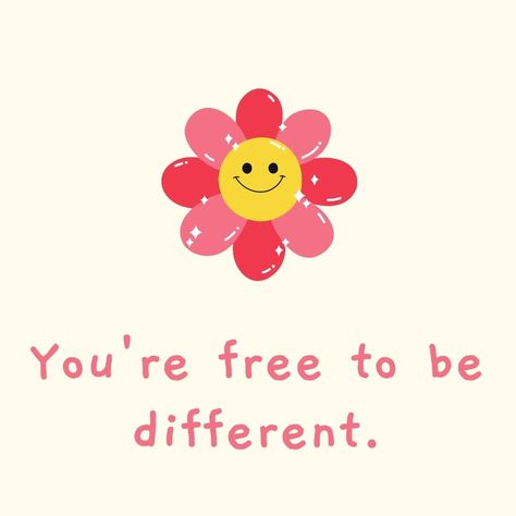 You're free to be different. #quotes #quotestagram #quote #quoteoftheday #photooftheday #instagram #pinterest #freedom #free #different #diversity #kids #childrens #toddlers #parents #newparents #childhood #parenthood #kidsbooks #workbooks #bookstagram Kids Quotes Inspirational, Childcare Quotes Inspiration, Kidcore Aesthetic Quotes, Cool Kid Quotes, Child Free Quotes, Be Different Quotes, Kindness Quotes For Kids, Kind Girl Aesthetic Quotes, Quotes For Kids Positive For School