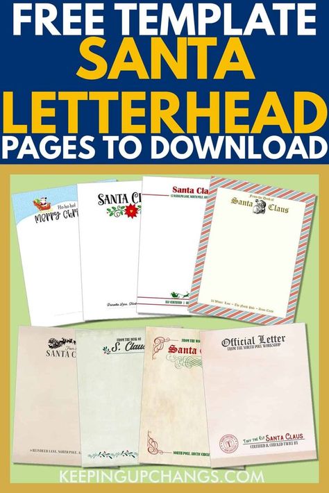 Blank Letter From Santa Free Printable, From The Desk Of Santa Free Printable, Santa Claus Letterhead, Santa Letterhead, Official Letter, Downloadable Templates, Holiday Mood, Custom Templates, Stationery Templates