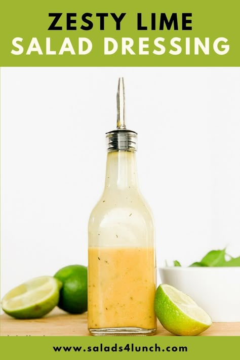 Marinade For Grilled Chicken, Lime Salad Dressing, Lime Salad, Salads Dressing, Lime Recipes, Lime Vinaigrette, Salad Dressing Recipes Homemade, Healthy Salad Dressing, Homemade Salads